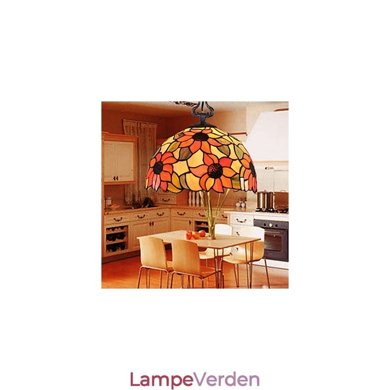 Europæisk landdistrikt kreativ kunst farvet glas lysekrone restaurering af gamle måder lampe lys