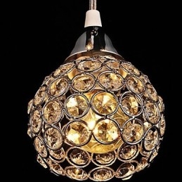 Moderne moderne krystal galvaniseret metal pendellampe