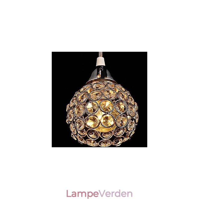 Moderne moderne krystal galvaniseret metal pendellampe