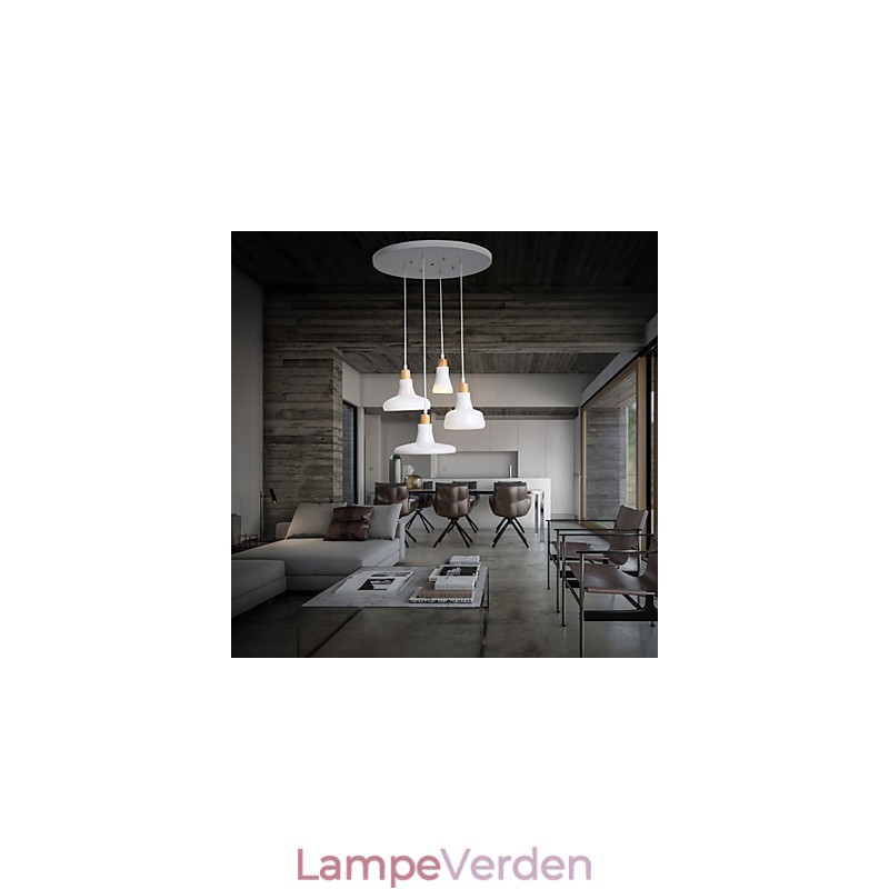 Kreativ karakteristisk 4 lys pendel med jernskærm