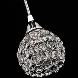 Moderne moderne krystal galvaniseret metal pendellampe