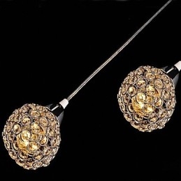 Moderne moderne krystal galvaniseret metal pendellampe