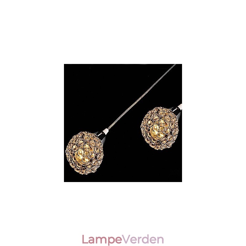 Moderne moderne krystal galvaniseret metal pendellampe