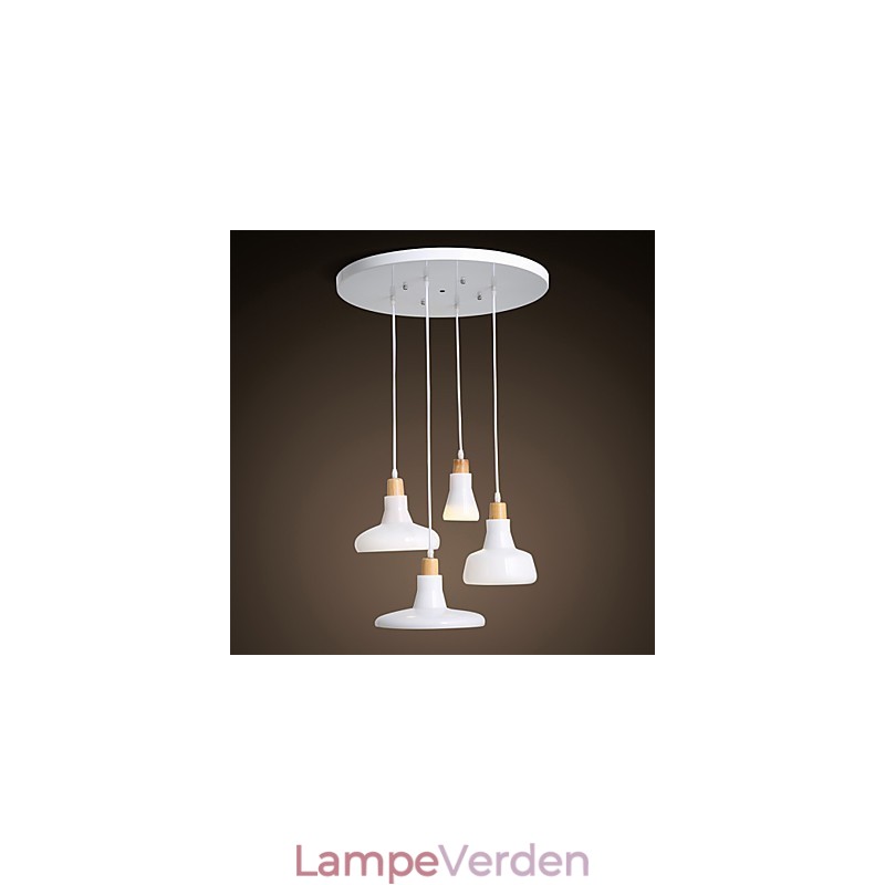 Kreativ karakteristisk 4 lys pendel med jernskærm