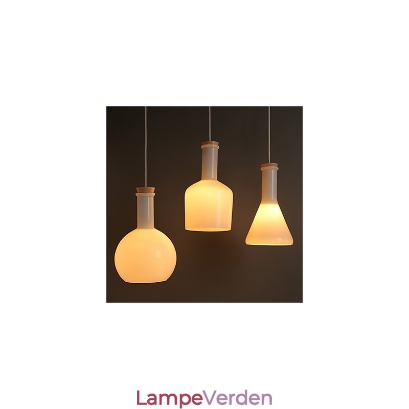 Moderne og kontrakteret Creative Magic White Glas Bottle Line Droplight