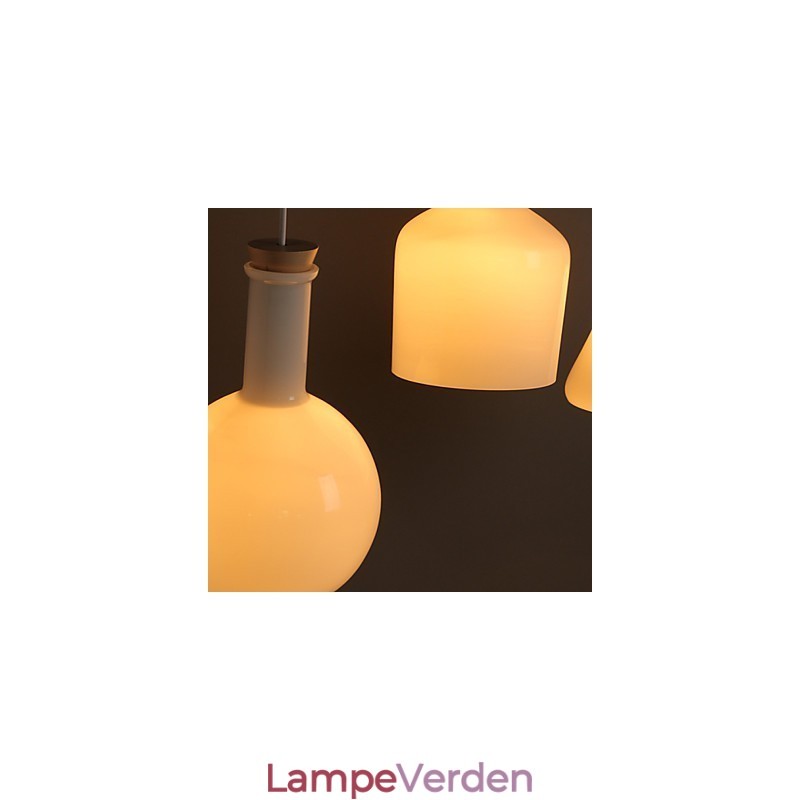 Moderne og kontrakteret Creative Magic White Glas Bottle Line Droplight