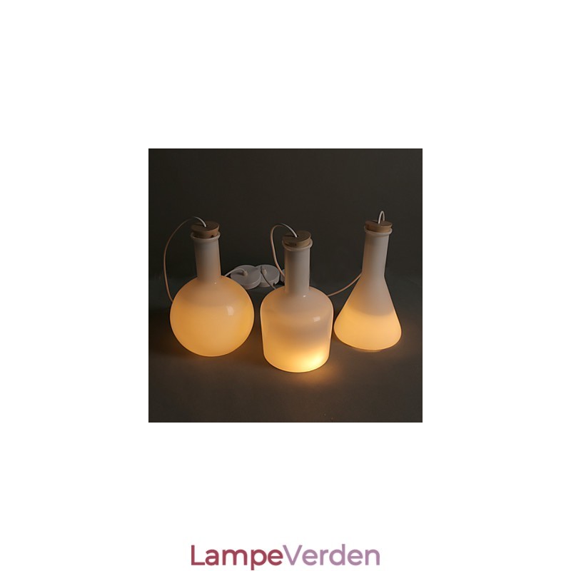 Moderne og kontrakteret Creative Magic White Glas Bottle Line Droplight