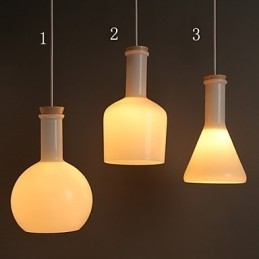 Moderne og kontrakteret Creative Magic White Glas Bottle Line Droplight