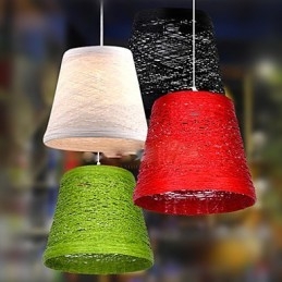 Moderne landdistrikter Cany Art Vævet Rattan Single Head Droplight Lampe