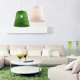 Moderne landdistrikter Cany Art Vævet Rattan Single Head Droplight Lampe