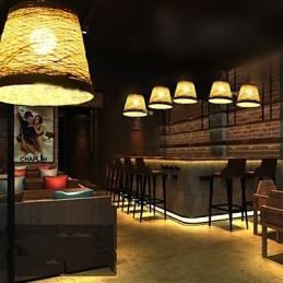 Moderne landdistrikter Cany Art Vævet Rattan Single Head Droplight Lampe