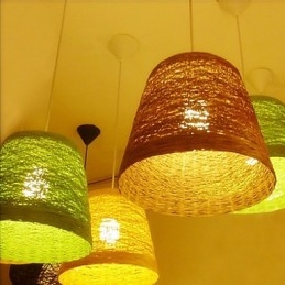 Moderne landdistrikter Cany Art Vævet Rattan Single Head Droplight Lampe