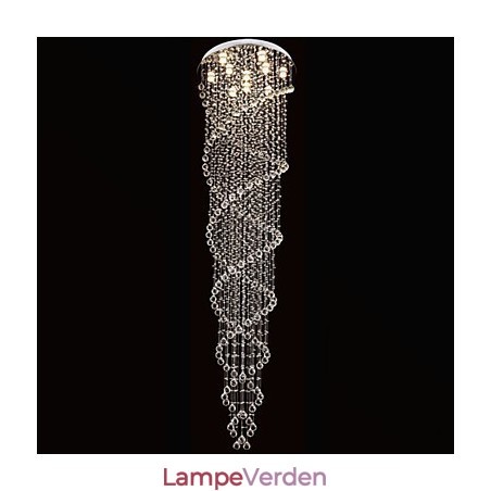 Loftslysekrone lys Pendel lys belysningsarmaturer med K9 krystal dobbelt spiral D70CM H300CM