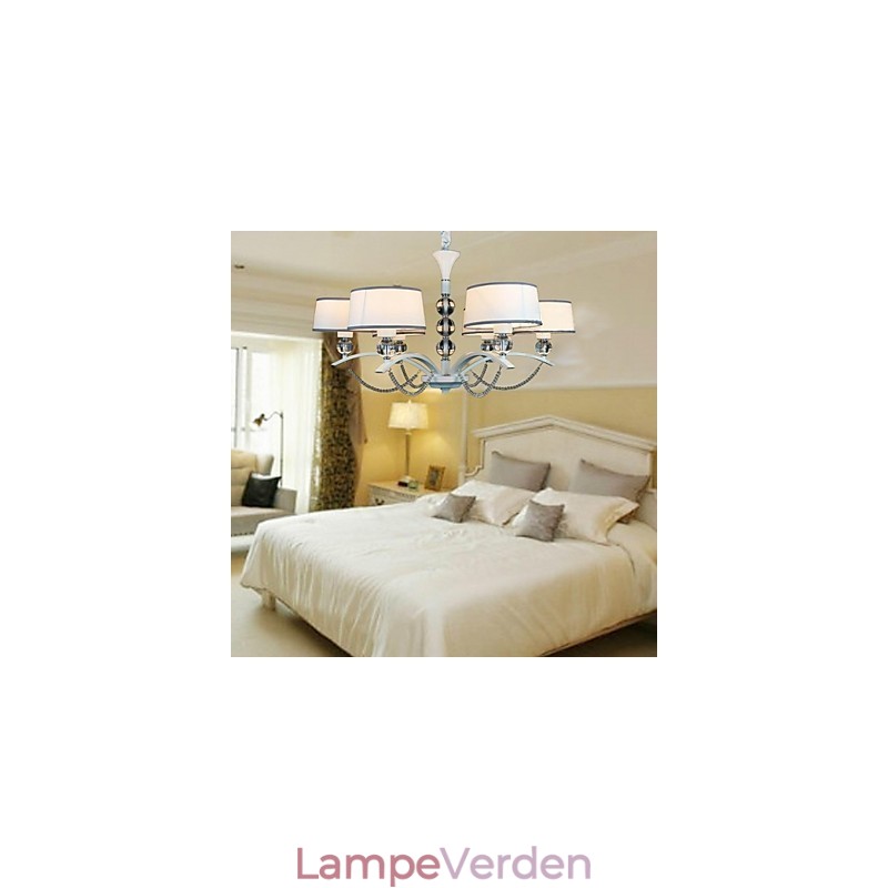 Moderne moderne krystal lysekrone i kromstof