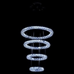 Krystal Ring Pendel Moderne Loftslysekrone Belysning Lampearmaturer med