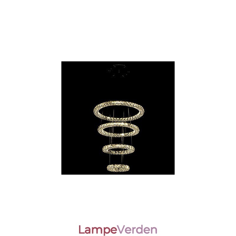 Krystal Ring Pendel Moderne Loftslysekrone Belysning Lampearmaturer med