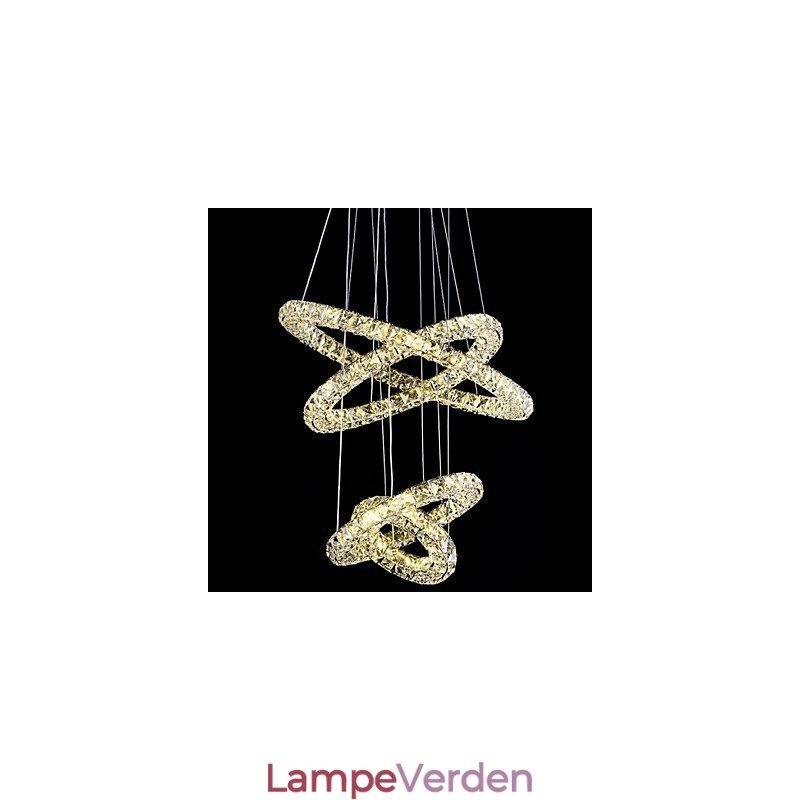 Krystal Ring Pendel Moderne Loftslysekrone Belysning Lampearmaturer med