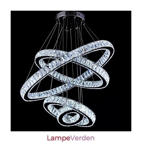 Crystal Pendel Light Loftslampe Lysekrone Belysningsarmaturer med 4 ringe Crystal Pendel Light Loftslampe Lysekrone Belysningsarmaturer med 4 ringe