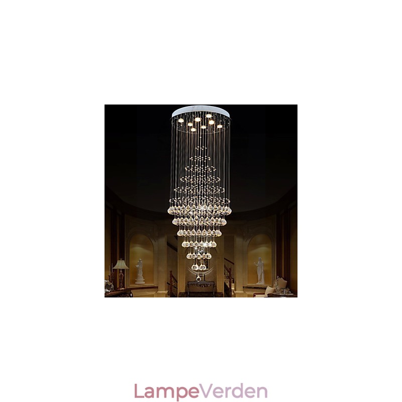 Moderne krystal lysekrone belysning Pendellampe Loftslampe armaturer med 8 pærer H180CM