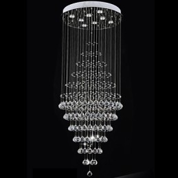 Moderne krystal lysekrone belysning Pendellampe Loftslampe armaturer med 8 pærer H180CM