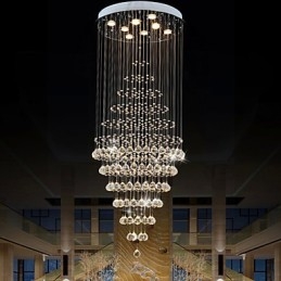 Moderne krystal lysekrone belysning Pendellampe Loftslampe armaturer med 8 pærer H180CM