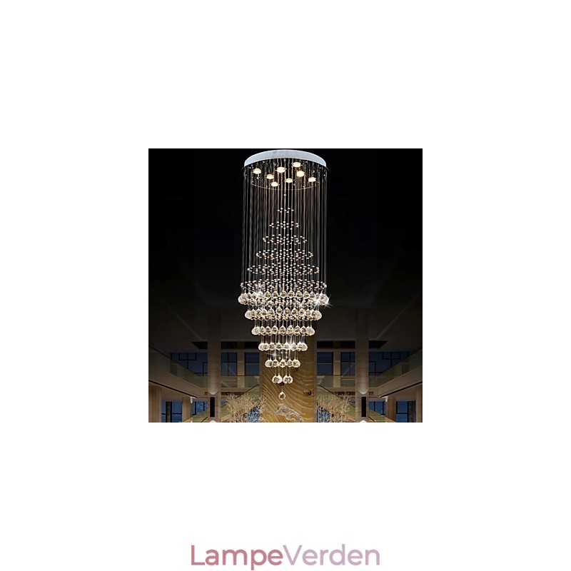 Moderne krystal lysekrone belysning Pendellampe Loftslampe armaturer med 8 pærer H180CM