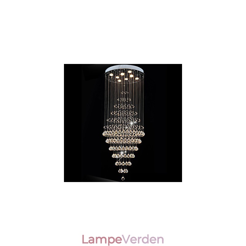 Moderne krystal lysekrone belysning Pendellampe Loftslampe armaturer med 8 pærer H180CM