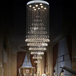 Moderne krystal lysekrone belysning Pendellampe Loftslampe armaturer med 8 pærer H180CM
