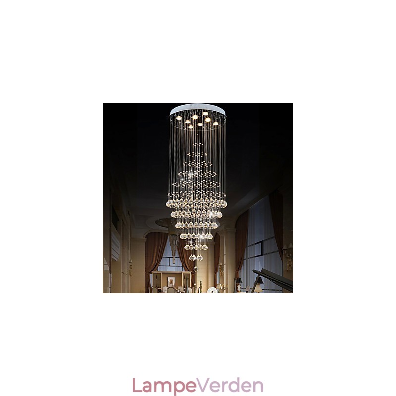 Moderne krystal lysekrone belysning Pendellampe Loftslampe armaturer med 8 pærer H180CM