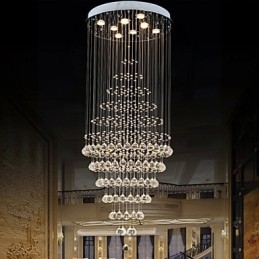 Moderne krystal lysekrone belysning Pendellampe Loftslampe armaturer med 8 pærer H180CM