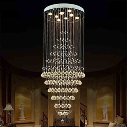 Moderne krystal lysekrone belysning Pendellampe Loftslampe armaturer med 8 pærer H180CM
