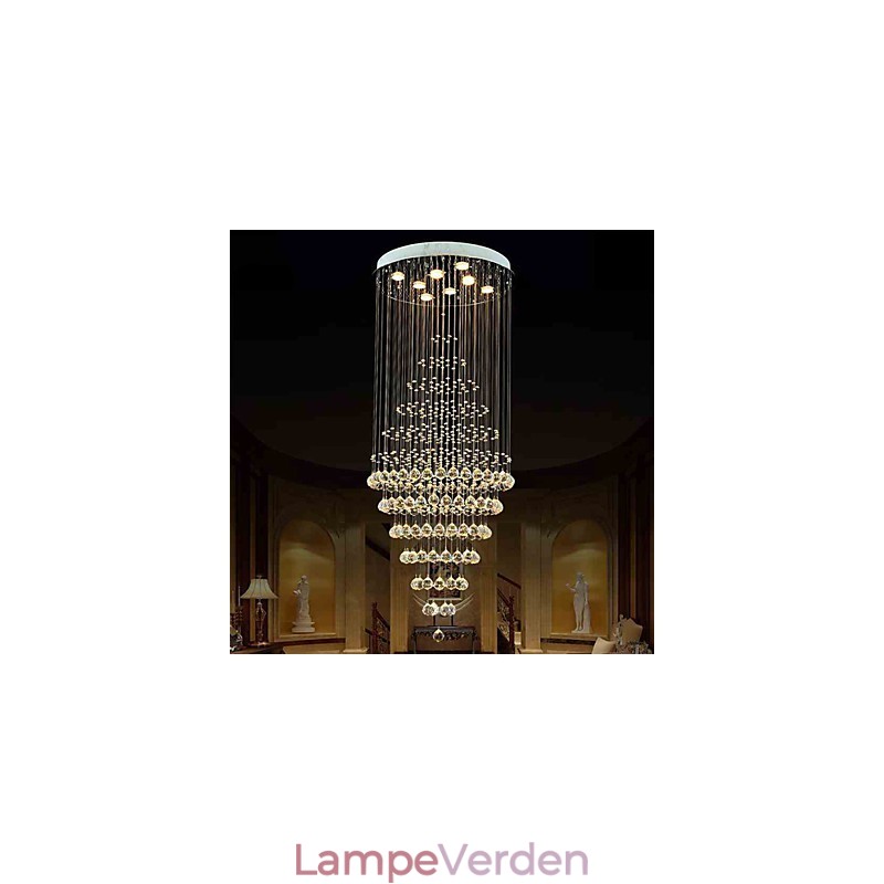 Moderne krystal lysekrone belysning Pendellampe Loftslampe armaturer med 8 pærer H180CM