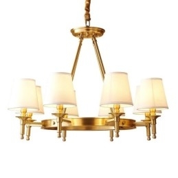 Ren messing rund lysekrone Pendel Light Traditional Classic