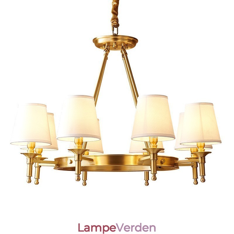 Ren messing rund lysekrone Pendel Light Traditional Classic