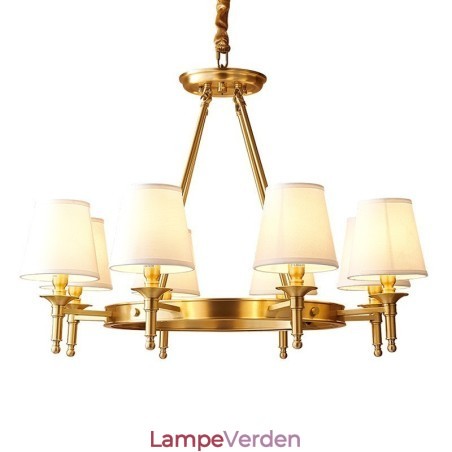 Ren messing rund lysekrone Pendel Light Traditional Classic Ren messing rund lysekrone Pendel Light Traditional Classic