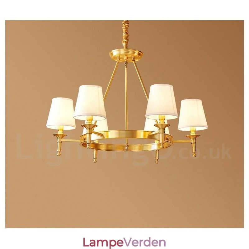 Ren messing rund lysekrone Pendel Light Traditional Classic
