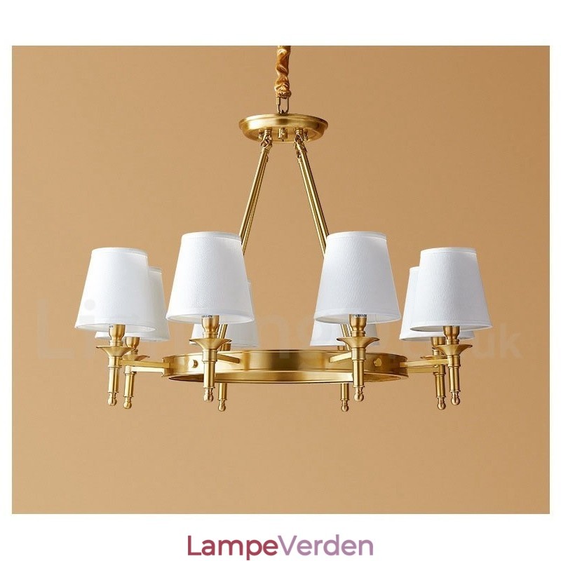 Ren messing rund lysekrone Pendel Light Traditional Classic