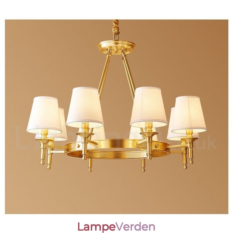 Ren messing rund lysekrone Pendel Light Traditional Classic