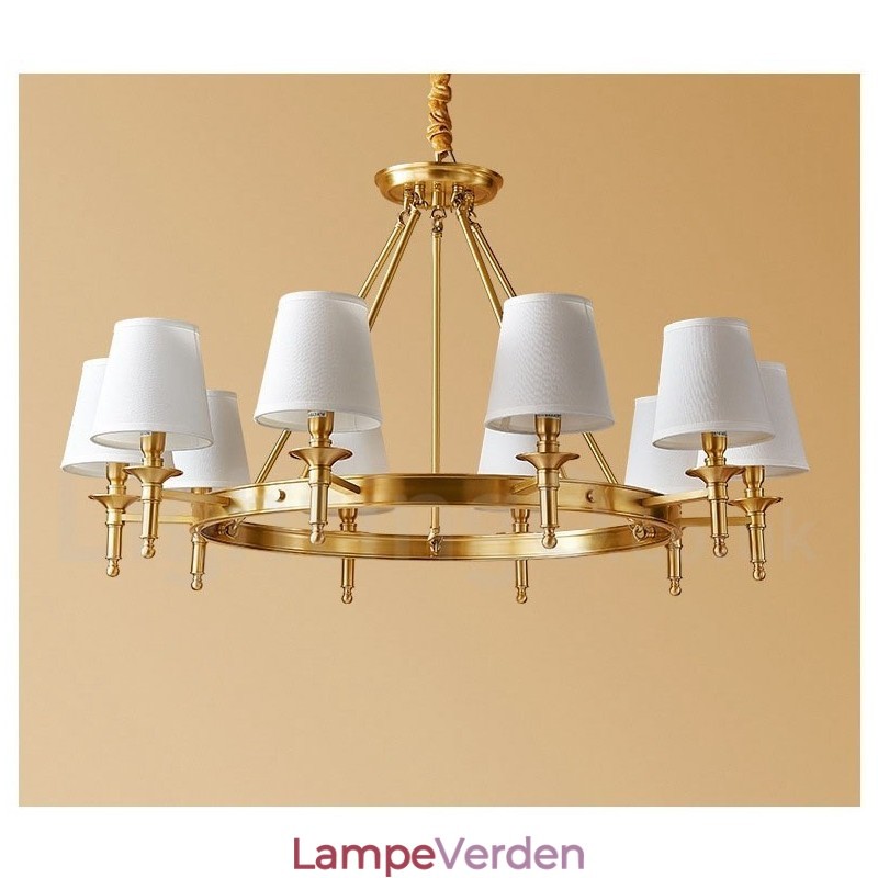 Ren messing rund lysekrone Pendel Light Traditional Classic
