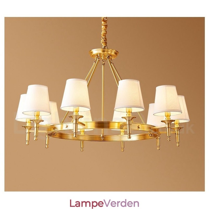 Ren messing rund lysekrone Pendel Light Traditional Classic