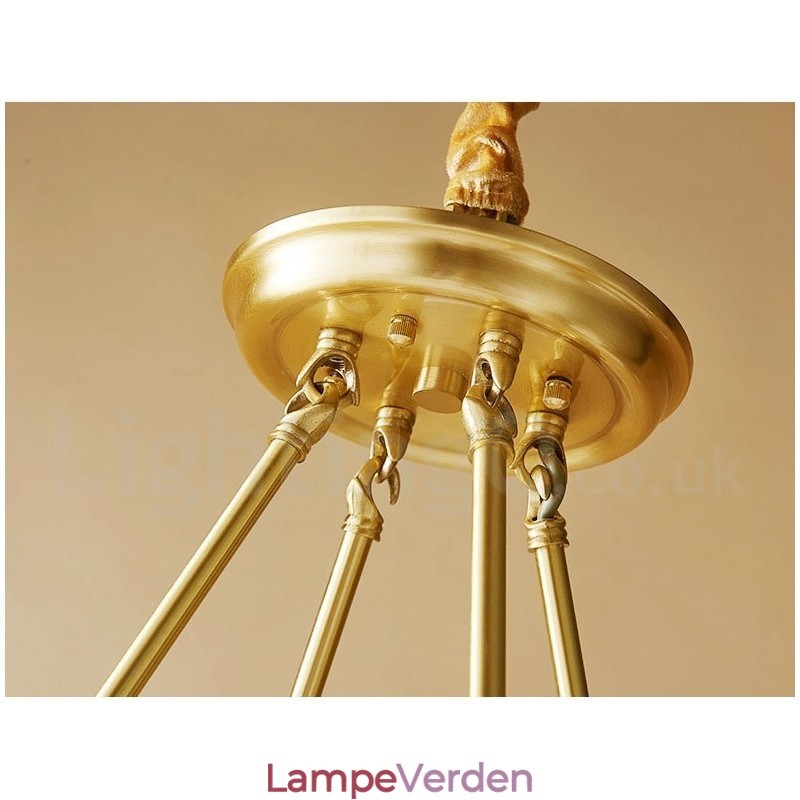 Ren messing rund lysekrone Pendel Light Traditional Classic