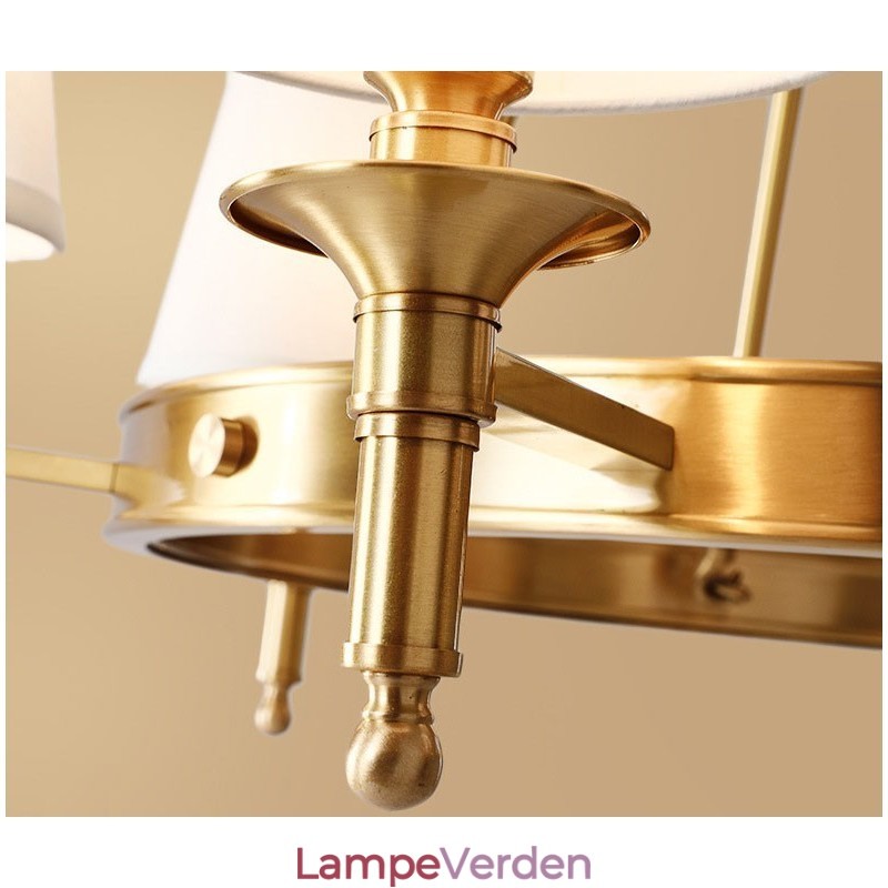 Ren messing rund lysekrone Pendel Light Traditional Classic