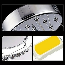 Pendellamper Loftslys Lysekronebelysning Rund 4 ringe Stor ring ravkrystal og anden klar krystal