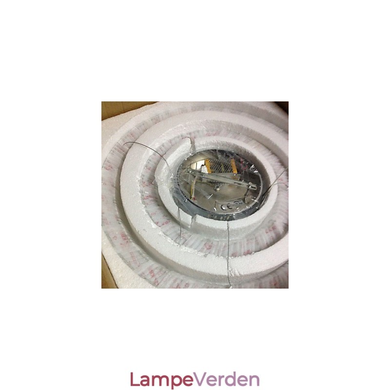 Pendellamper Loftslys Lysekronebelysning Rund 4 ringe Stor ring ravkrystal og anden klar krystal