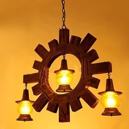 Antik træ lysekrone American Country Iiving lampe lampe