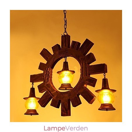 Antik træ lysekrone American Country Iiving lampe lampe