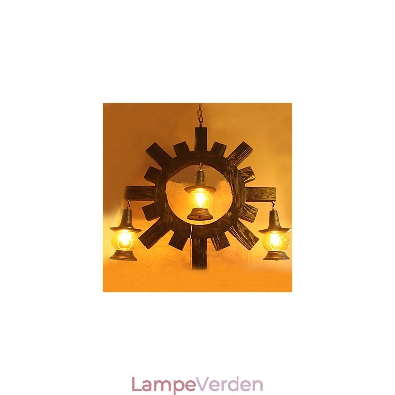 Antik træ lysekrone American Country Iiving lampe lampe