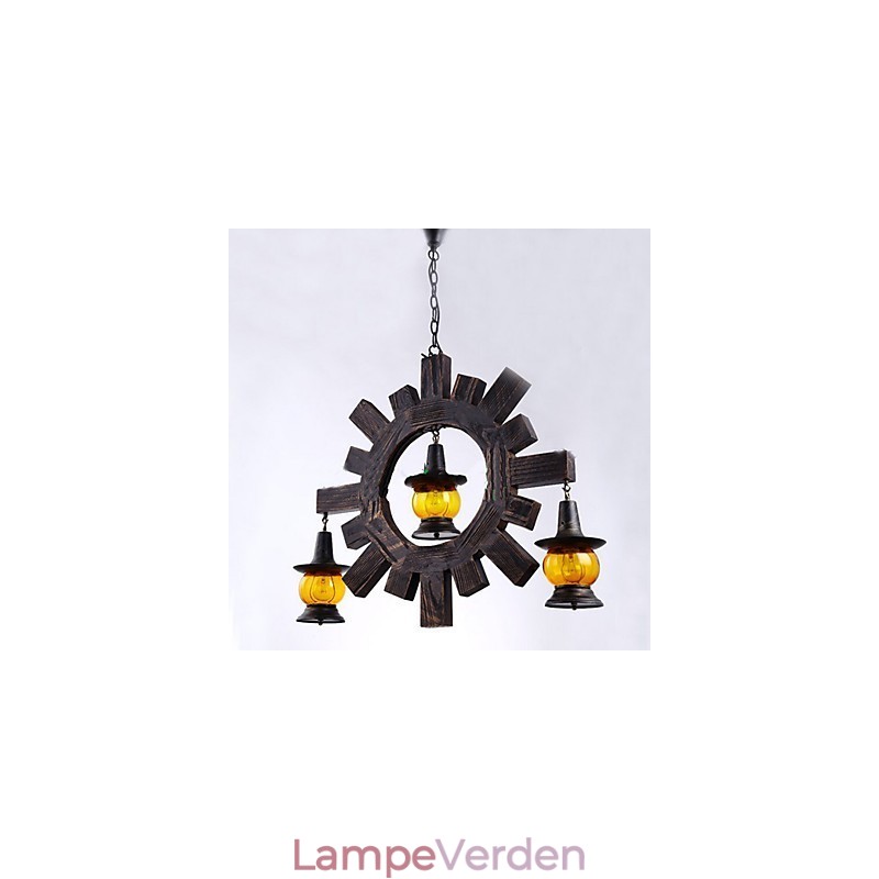 Antik træ lysekrone American Country Iiving lampe lampe