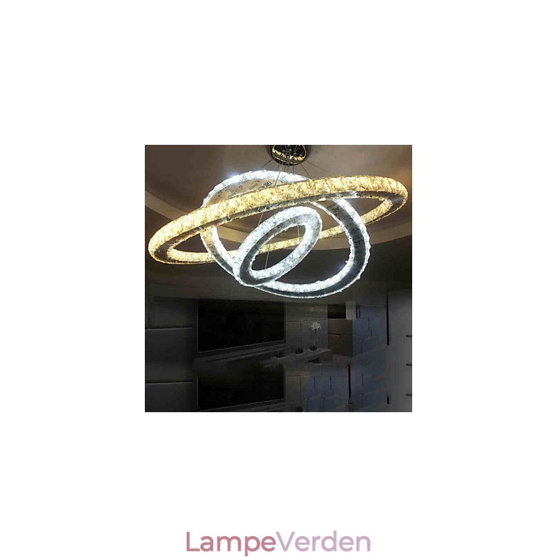 Krystal loftslamper Lysekrone lysarmaturer med varm og kølig hvid D406080cm