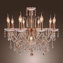 Elegant krystallysekrone med 9 lys